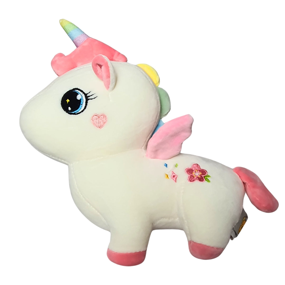 Unicórnio Branco de Pelúcia - Amigos do Coração - DM Toys Unicórnio Branco de Pelúcia - Amigos do Coração - DM Toys